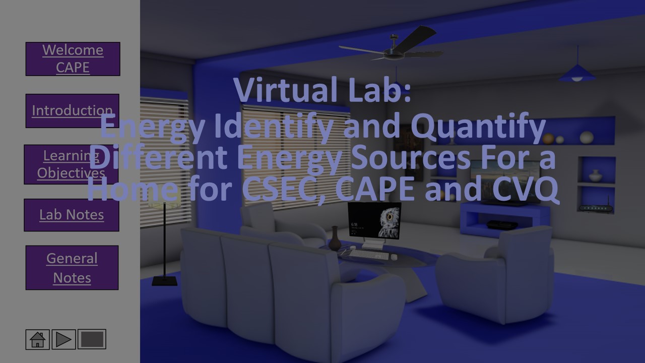 Virtual Labs Green Energy Energy Identify and Quantify Different